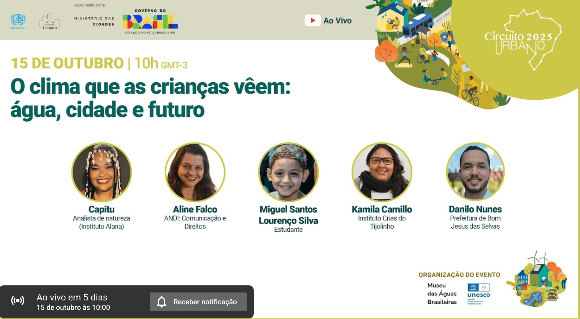 Capa do editorial O CLIMA QUE AS CRIANÇAS VÊEM: ÁGUA, CIDADE E FUTURO